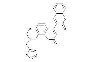 9-(2-furfuryl)-4-(2-ketochromen-3-yl)-8,10-dihydropyrano[2,3-f][1,3]benzoxazin-2-one