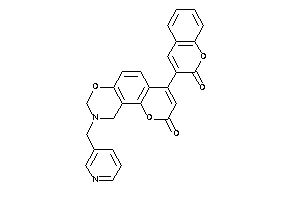 Image of 4-(2-ketochromen-3-yl)-9-(3-pyridylmethyl)-8,10-dihydropyrano[2,3-f][1,3]benzoxazin-2-one