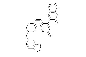 4-(2-ketochromen-3-yl)-9-piperonyl-8,10-dihydropyrano[2,3-f][1,3]benzoxazin-2-one