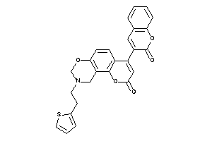Image of 4-(2-ketochromen-3-yl)-9-[2-(2-thienyl)ethyl]-8,10-dihydropyrano[2,3-f][1,3]benzoxazin-2-one