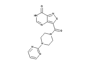 Image of 3-[4-(2-pyrimidyl)piperazine-1-carbonyl]-6H-isothiazolo[4,3-d]pyrimidin-7-one