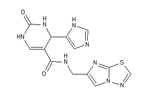 Image of N-(imidazo[2,1-b][1,3,4]thiadiazol-6-ylmethyl)-4-(1H-imidazol-5-yl)-2-keto-3,4-dihydro-1H-pyrimidine-5-carboxamide