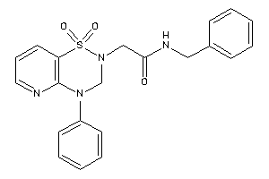 Image of N-benzyl-2-(1,1-diketo-4-phenyl-3H-pyrido[2,3-e][1,2,4]thiadiazin-2-yl)acetamide