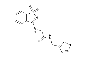 Image of 2-[(1,1-diketo-1,2-benzothiazol-3-yl)amino]-N-(1H-pyrazol-4-ylmethyl)acetamide