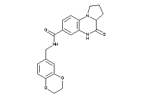 Image of N-(2,3-dihydro-1,4-benzodioxin-6-ylmethyl)-4-keto-2,3,3a,5-tetrahydro-1H-pyrrolo[1,2-a]quinoxaline-7-carboxamide