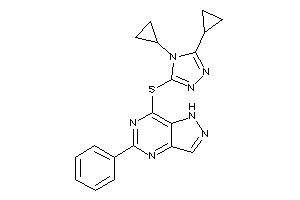 7-[(4,5-dicyclopropyl-1,2,4-triazol-3-yl)thio]-5-phenyl-1H-pyrazolo[4,3-d]pyrimidine