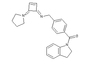 Indolin-1-yl-[4-[[(4-pyrrolidin-1-ium-1-ylidenecyclobut-2-en-1-ylidene)amino]methyl]phenyl]methanone