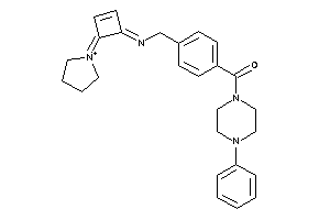 (4-phenylpiperazino)-[4-[[(4-pyrrolidin-1-ium-1-ylidenecyclobut-2-en-1-ylidene)amino]methyl]phenyl]methanone