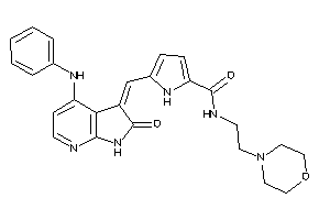 Image of 5-[(4-anilino-2-keto-1H-pyrrolo[2,3-b]pyridin-3-ylidene)methyl]-N-(2-morpholinoethyl)-1H-pyrrole-2-carboxamide