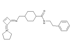 N-phenethyl-4-[[(4-pyrrolidin-1-ium-1-ylidenecyclobut-2-en-1-ylidene)amino]methyl]cyclohexanecarboxamide