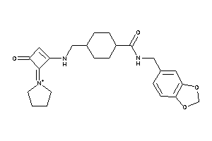 4-[[(3-keto-4-pyrrolidin-1-ium-1-ylidene-cyclobuten-1-yl)amino]methyl]-N-piperonyl-cyclohexanecarboxamide