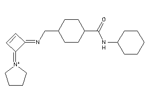 Image of N-cyclohexyl-4-[[(4-pyrrolidin-1-ium-1-ylidenecyclobut-2-en-1-ylidene)amino]methyl]cyclohexanecarboxamide