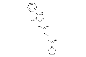 N-(5-keto-1-phenyl-3-pyrazolin-4-yl)-2-[(2-keto-2-pyrrolidino-ethyl)thio]acetamide