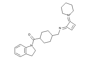 Indolin-1-yl-[4-[[(4-piperidin-1-ium-1-ylidenecyclobut-2-en-1-ylidene)amino]methyl]cyclohexyl]methanone