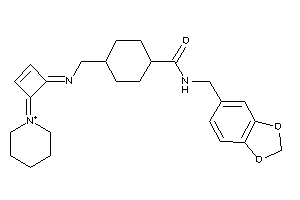 4-[[(4-piperidin-1-ium-1-ylidenecyclobut-2-en-1-ylidene)amino]methyl]-N-piperonyl-cyclohexanecarboxamide