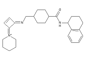 4-[[(4-piperidin-1-ium-1-ylidenecyclobut-2-en-1-ylidene)amino]methyl]-N-tetralin-1-yl-cyclohexanecarboxamide