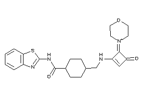 Image of N-(1,3-benzothiazol-2-yl)-4-[[(3-keto-4-morpholin-4-ium-4-ylidene-cyclobuten-1-yl)amino]methyl]cyclohexanecarboxamide