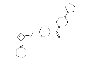 (4-cyclopentylpiperazino)-[4-[[(4-piperidin-1-ium-1-ylidenecyclobut-2-en-1-ylidene)amino]methyl]cyclohexyl]methanone