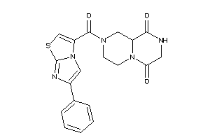 Image of 2-(6-phenylimidazo[2,1-b]thiazole-3-carbonyl)-1,3,4,7,8,9a-hexahydropyrazino[1,2-a]pyrazine-6,9-quinone