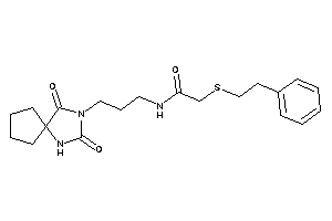 Image of N-[3-(2,4-diketo-1,3-diazaspiro[4.4]nonan-3-yl)propyl]-2-(phenethylthio)acetamide