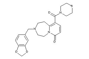 3-piperonyl-10-(thiomorpholine-4-carbonyl)-1,2,4,5-tetrahydropyrido[2,1-g][1,4]diazepin-7-one