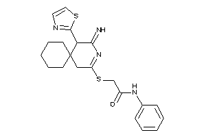 2-[(4-imino-5-thiazol-2-yl-3-azaspiro[5.5]undec-2-en-2-yl)thio]-N-phenyl-acetamide