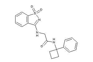 2-[(1,1-diketo-1,2-benzothiazol-3-yl)amino]-N-(1-phenylcyclobutyl)acetamide