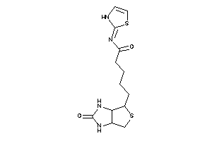 Image of 5-(2-keto-1,3,3a,4,6,6a-hexahydrothieno[3,4-d]imidazol-6-yl)-N-(4-thiazolin-2-ylidene)valeramide