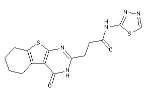 3-(4-keto-5,6,7,8-tetrahydro-3H-benzothiopheno[2,3-d]pyrimidin-2-yl)-N-(1,3,4-thiadiazol-2-yl)propionamide