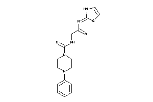 N-[2-keto-2-(4-thiazolin-2-ylideneamino)ethyl]-4-phenyl-piperazine-1-carboxamide