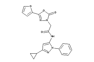 N-(5-cyclopropyl-2-phenyl-pyrazol-3-yl)-2-[5-(2-furyl)-2-keto-1,3,4-oxadiazol-3-yl]acetamide