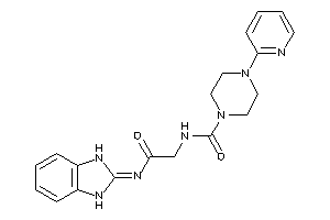 Image of N-[2-(1,3-dihydrobenzimidazol-2-ylideneamino)-2-keto-ethyl]-4-(2-pyridyl)piperazine-1-carboxamide