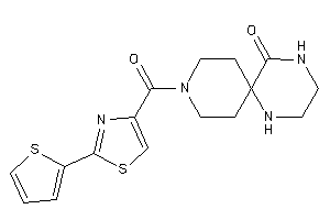 9-[2-(2-thienyl)thiazole-4-carbonyl]-1,4,9-triazaspiro[5.5]undecan-5-one