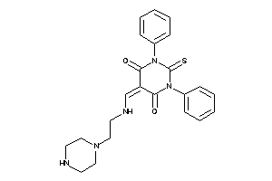 1,3-diphenyl-5-[(2-piperazinoethylamino)methylene]-2-thioxo-hexahydropyrimidine-4,6-quinone