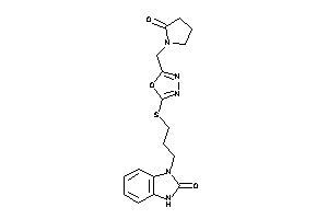 3-[3-[[5-[(2-ketopyrrolidino)methyl]-1,3,4-oxadiazol-2-yl]thio]propyl]-1H-benzimidazol-2-one