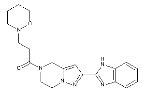 1-[2-(1H-benzimidazol-2-yl)-6,7-dihydro-4H-pyrazolo[1,5-a]pyrazin-5-yl]-3-(oxazinan-2-yl)propan-1-one