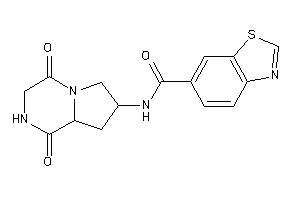 Image of N-(1,4-diketo-2,3,6,7,8,8a-hexahydropyrrolo[1,2-a]pyrazin-7-yl)-1,3-benzothiazole-6-carboxamide