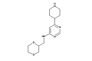 1,4-dioxan-2-ylmethyl-[6-(4-piperidyl)pyrimidin-4-yl]amine