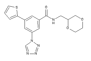 N-(1,4-dioxan-2-ylmethyl)-3-(tetrazol-1-yl)-5-(2-thienyl)benzamide