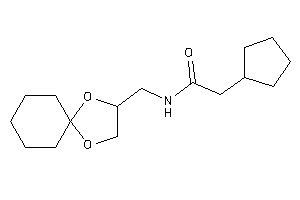 2-cyclopentyl-N-(1,4-dioxaspiro[4.5]decan-3-ylmethyl)acetamide