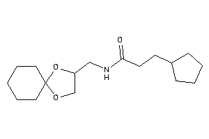 3-cyclopentyl-N-(1,4-dioxaspiro[4.5]decan-3-ylmethyl)propionamide