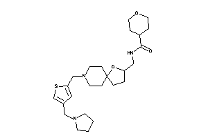 N-[[8-[[4-(pyrrolidinomethyl)-2-thienyl]methyl]-4-oxa-8-azaspiro[4.5]decan-3-yl]methyl]tetrahydropyran-4-carboxamide
