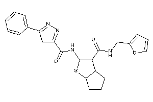 Image of N-[3-(2-furfurylcarbamoyl)-3,3a,4,5,6,6a-hexahydro-2H-cyclopenta[b]thiophen-2-yl]-5-phenyl-4H-pyrazole-3-carboxamide