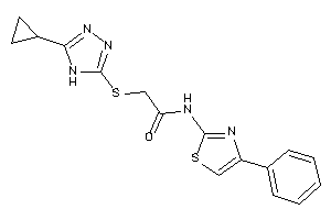 2-[(5-cyclopropyl-4H-1,2,4-triazol-3-yl)thio]-N-(4-phenylthiazol-2-yl)acetamide