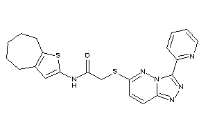 Image of 2-[[3-(2-pyridyl)-[1,2,4]triazolo[3,4-f]pyridazin-6-yl]thio]-N-(5,6,7,8-tetrahydro-4H-cyclohepta[b]thiophen-2-yl)acetamide