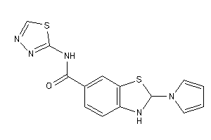 Image of 2-pyrrol-1-yl-N-(1,3,4-thiadiazol-2-yl)-2,3-dihydro-1,3-benzothiazole-6-carboxamide
