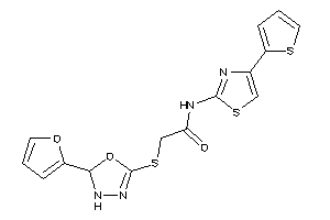 Image of 2-[[2-(2-furyl)-2,3-dihydro-1,3,4-oxadiazol-5-yl]thio]-N-[4-(2-thienyl)thiazol-2-yl]acetamide