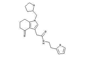 Image of N-[2-(2-furyl)ethyl]-2-[4-keto-1-(tetrahydrofurfuryl)-6,7-dihydro-5H-indol-3-yl]acetamide