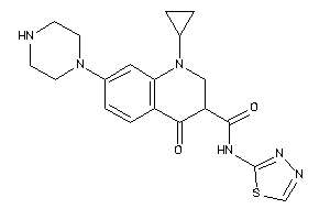 1-cyclopropyl-4-keto-7-piperazino-N-(1,3,4-thiadiazol-2-yl)-2,3-dihydroquinoline-3-carboxamide