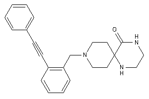 9-[2-(2-phenylethynyl)benzyl]-1,4,9-triazaspiro[5.5]undecan-5-one